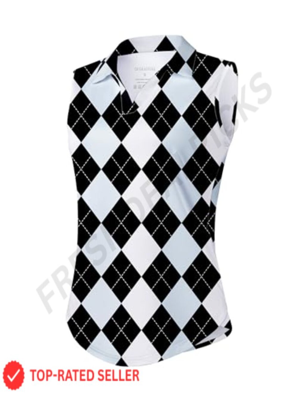 Sleeveless V-Neck Polo Golf Shirt Women UPF 50+ Moisture Wicking